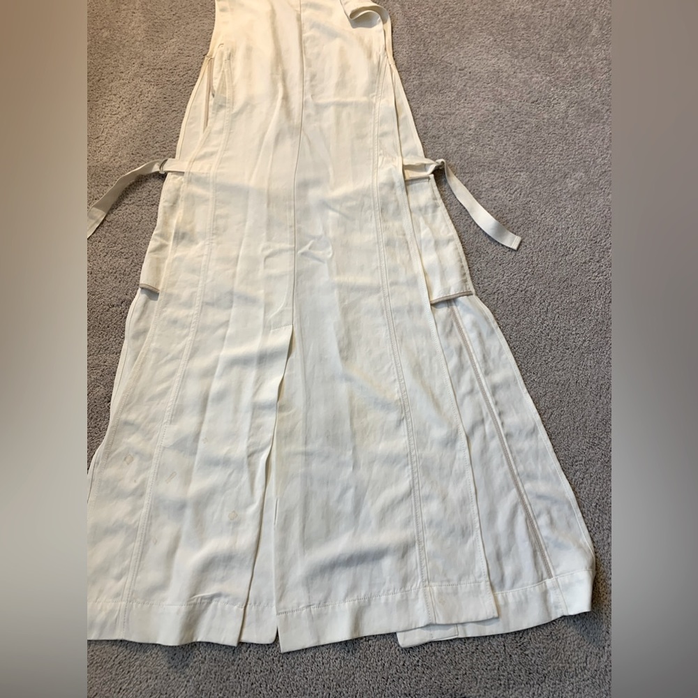 DKNY Womens White Sleeveless Vented Open Front Adjustable Straps